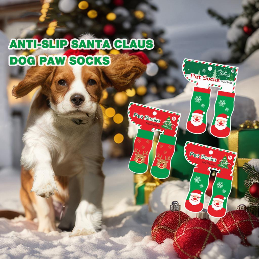 2-pack Jul Vinter Hundstrumpor Varma Hundstrumpor Valpar Utomhus Tasskydd för Husdjursutklädnad
