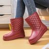 Fleece snow boots non-slip warm waterproof rain boots student boots EV integrated shoes laundry shoes
