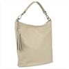 Light Beige Leather Shopper Bag
