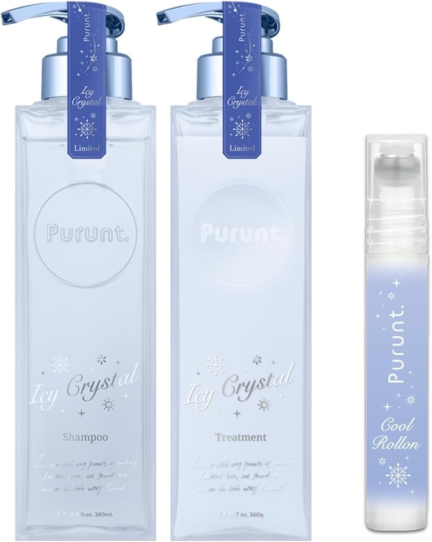 

Набор для глубокого восстановления Prunto Icy Crystal Шампунь 380 мл и Кондиционер 360 г Набор Поставляется с бесплатным охлаждающим роликом Аромат Frozen cider Восстановление запаса воды