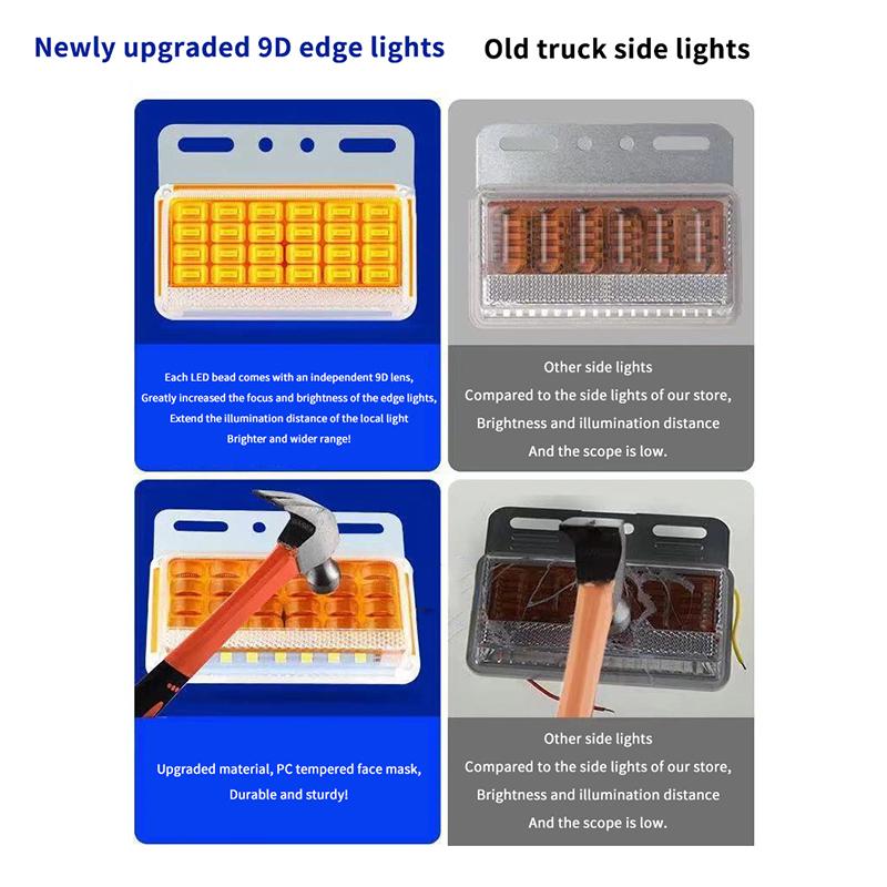 Led Side Light 24V Waterproof For Truck Trailer And Bus Wide Waist Light Suitable For Side Marker And Rear Light Applications