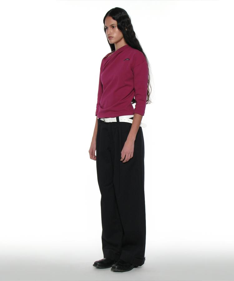 PARTIMENTO WOMEN Pwc Twist Three-Quarter Sleeve Tee_Plum