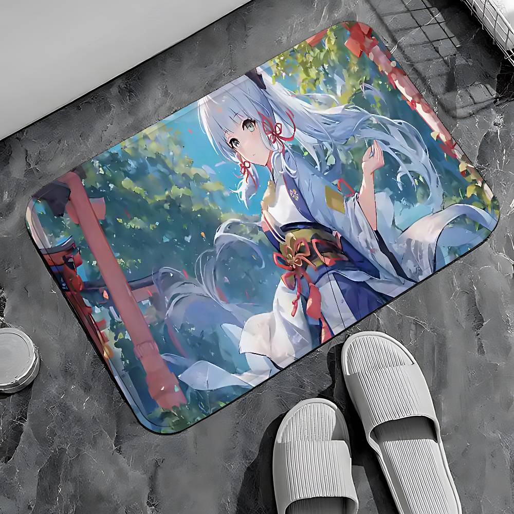 Genshin Impact Kamisato Ayaka Entry Door Floor Mat Festive Decorations Carpet Bathroom Anti-slip Mat Entrance Doormat