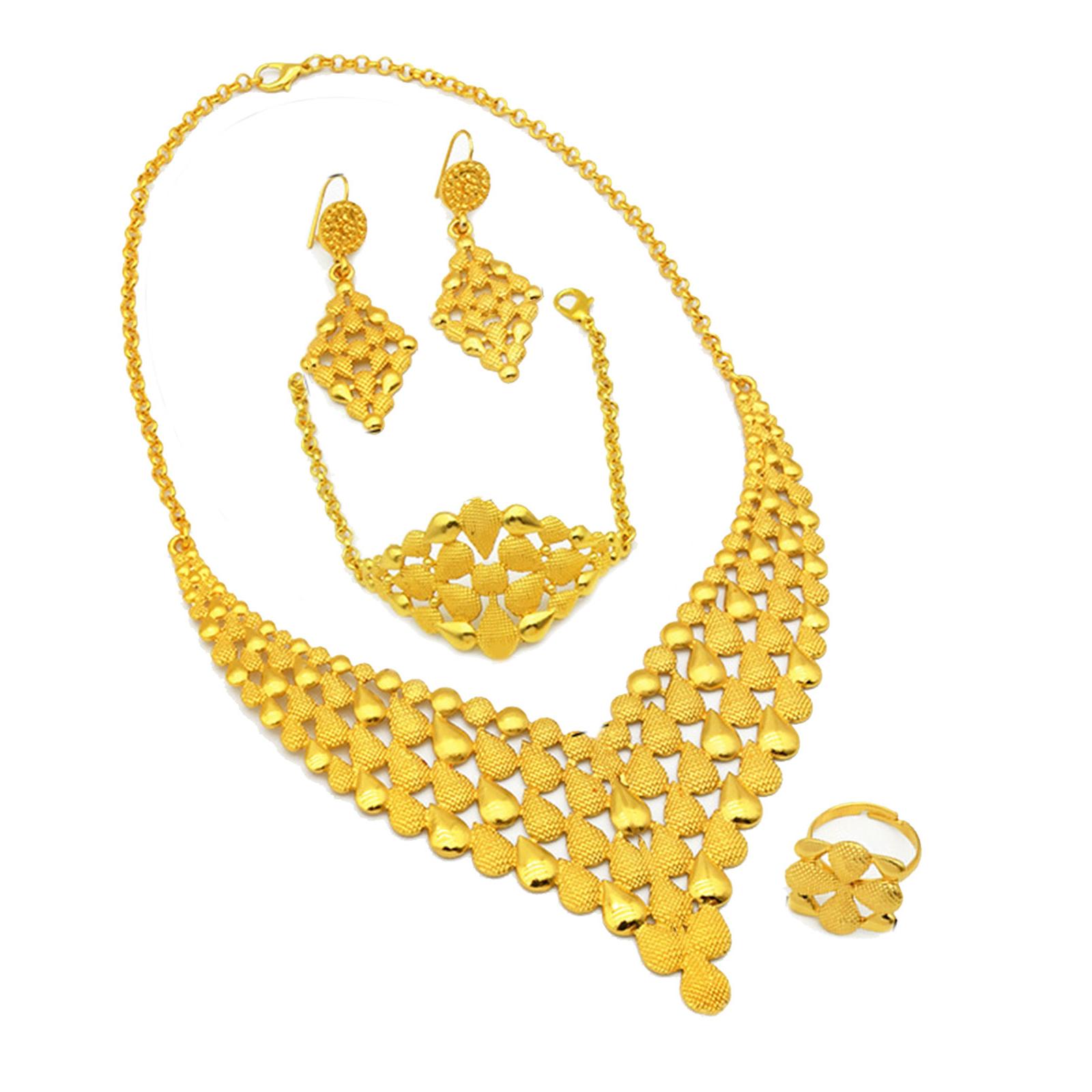 

Женский Роскошный Набор Ювелирных Изделий Шикарный Свадебный Браслет Кольца Ожерелье Серьги Набор Ювелирных Изделий Для Элегантных Вечерних Образов