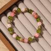 Festive Gifts Multicolor Agate Unakite And White Jade Beaded Bracelet Vibrant Fashion Jewelry For Women Daily Wear Simple Versatile Accessory