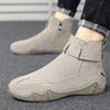 Fashion Men's Microfiber Leather Shoes Spring Autumn Ankle Boots Fashion Design Outdoor Walking Shoes Handmade Casual Male Hiking Boots