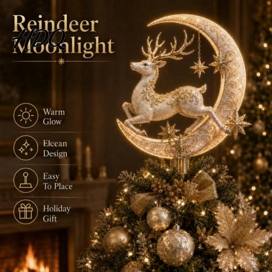 Reindeer Tree Accessory Lighted Memorial Christmas Topper Angel Red Bird Designs Treetop Ornament Holiday Decor