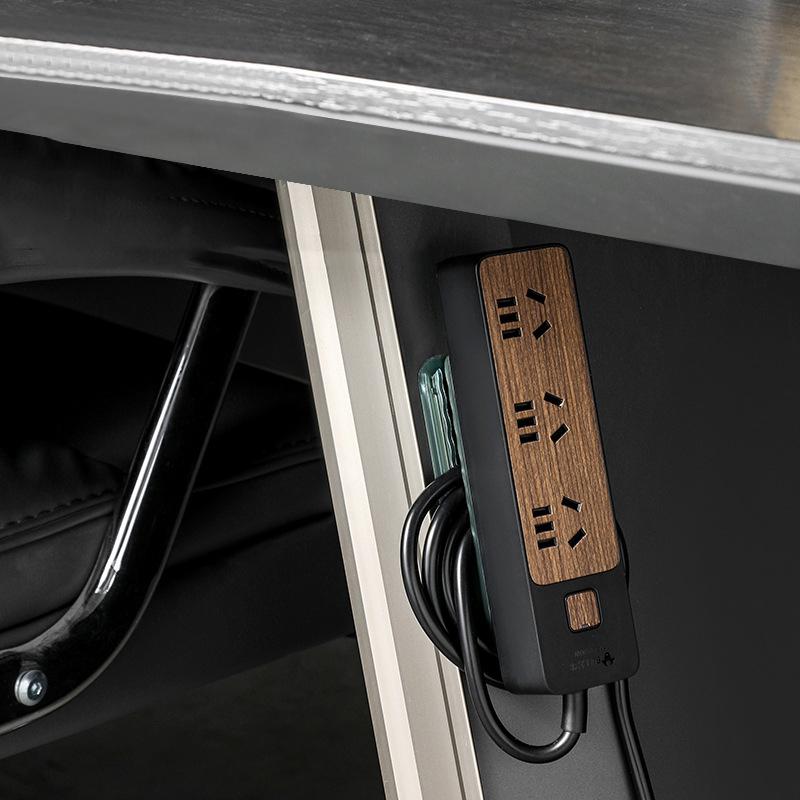 Wall-Mounted Holder Punch-Free Plug Fixer Self-Adhesive Socket Fixer Cable Power Strip Holder Cable Wire Organizer Rack