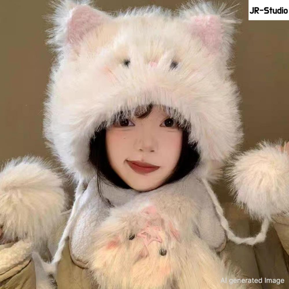 Winter Knit Trapper Hat Fleece Lined Thickened Earflap Beanie Windproof Warm Cold Weather Cap