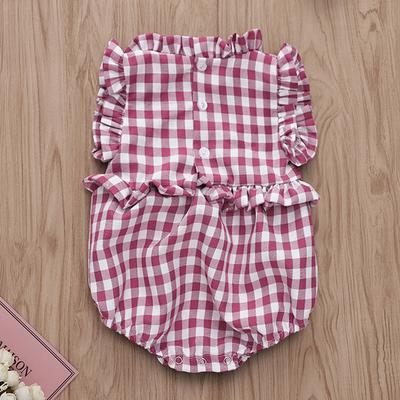 baby girl plaid romper