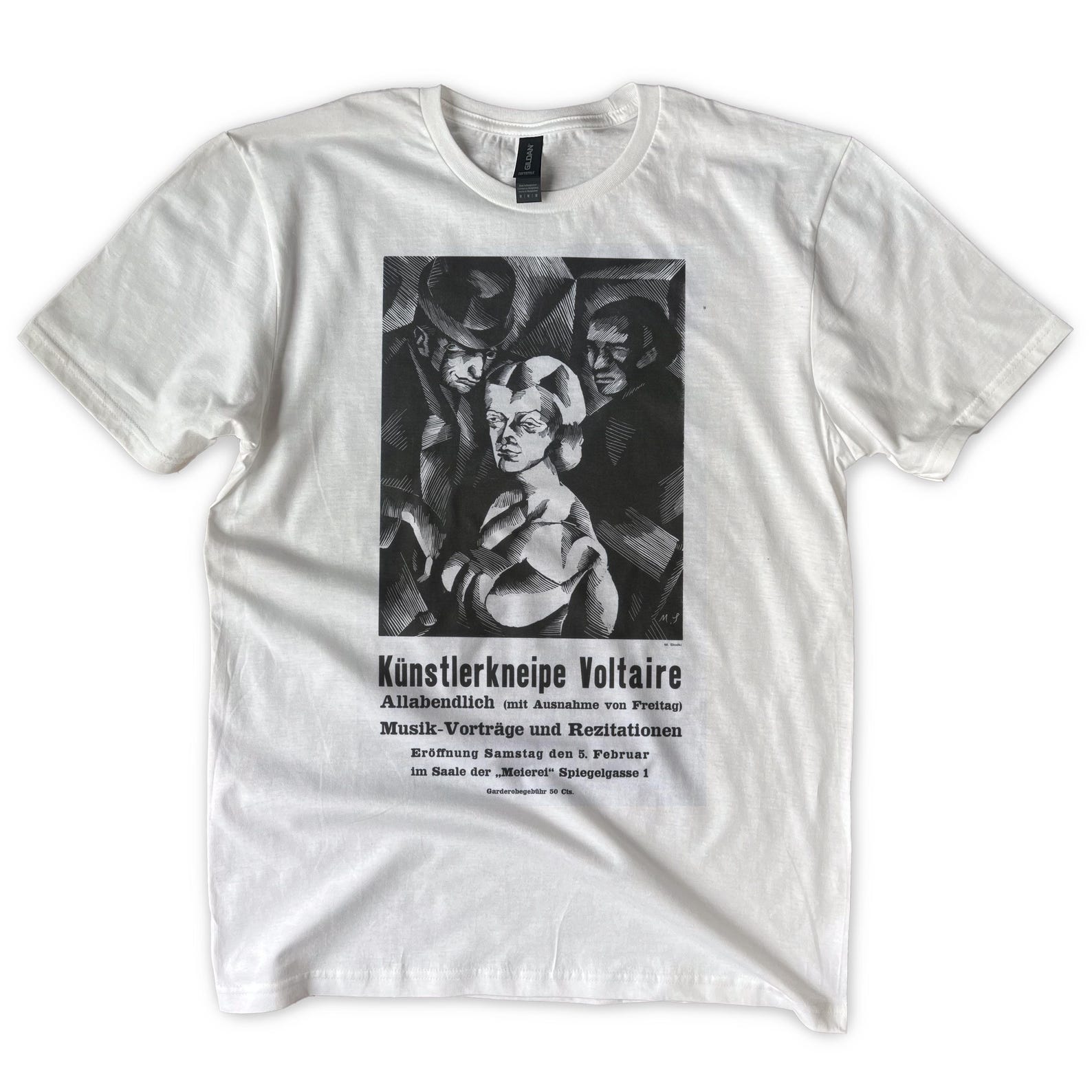 Cabaret Voltaire Poster Shirt 1916 100% cotton t-shirt L