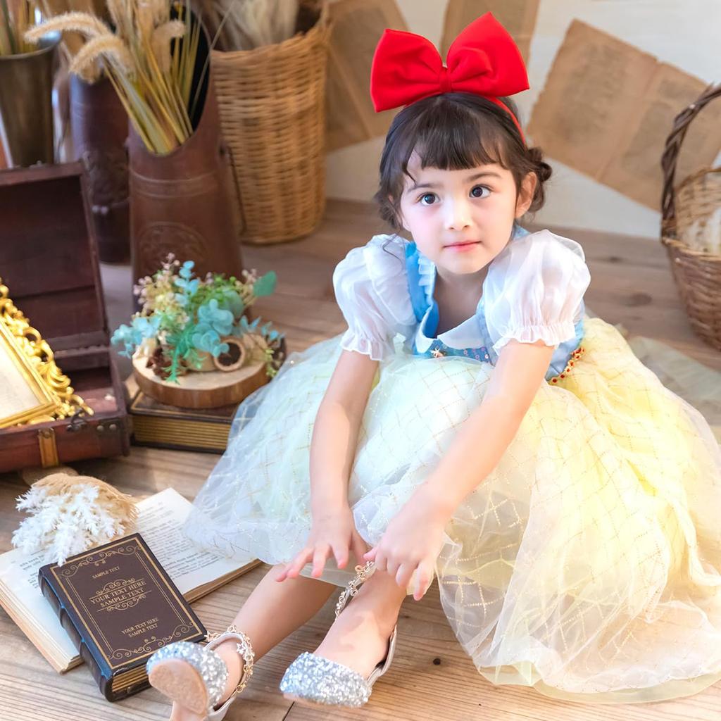 Princess Dress Snow White Cosplay Kids Princess Costume Halloween Fancy Dress for Girls [monoii] E0567-2 (110)