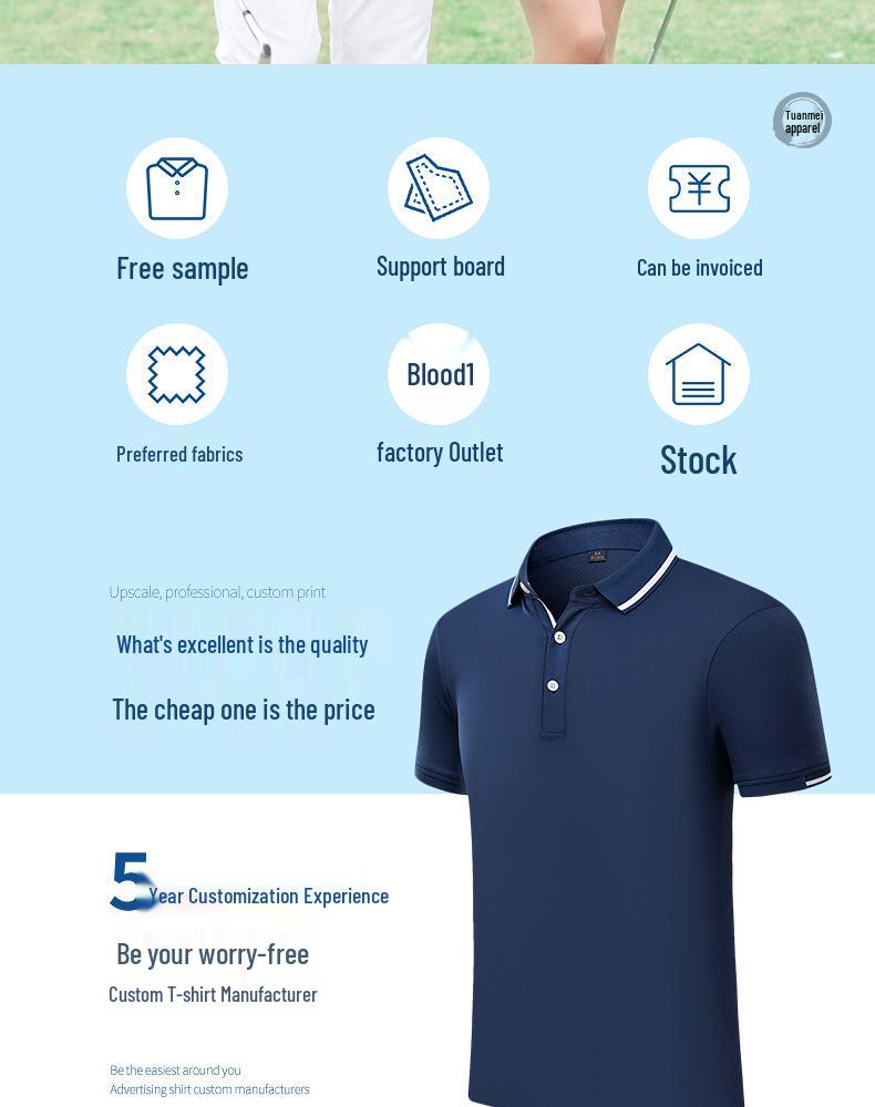 Custom Quick-Dry Polo with Turn-Down Collar for Corporate Events and Logo Branding