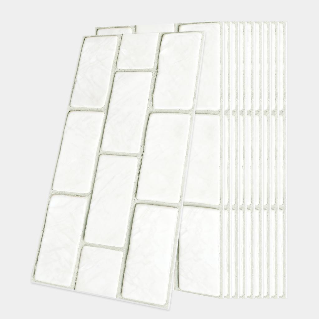 10/20/30Pcs 3D Mosaic Tile Stickers - Waterproof PVC Wall Decals - Thickened Self-Adhesive Brick Wallpaper for Kitchen & Bathroom - Multiple Designs