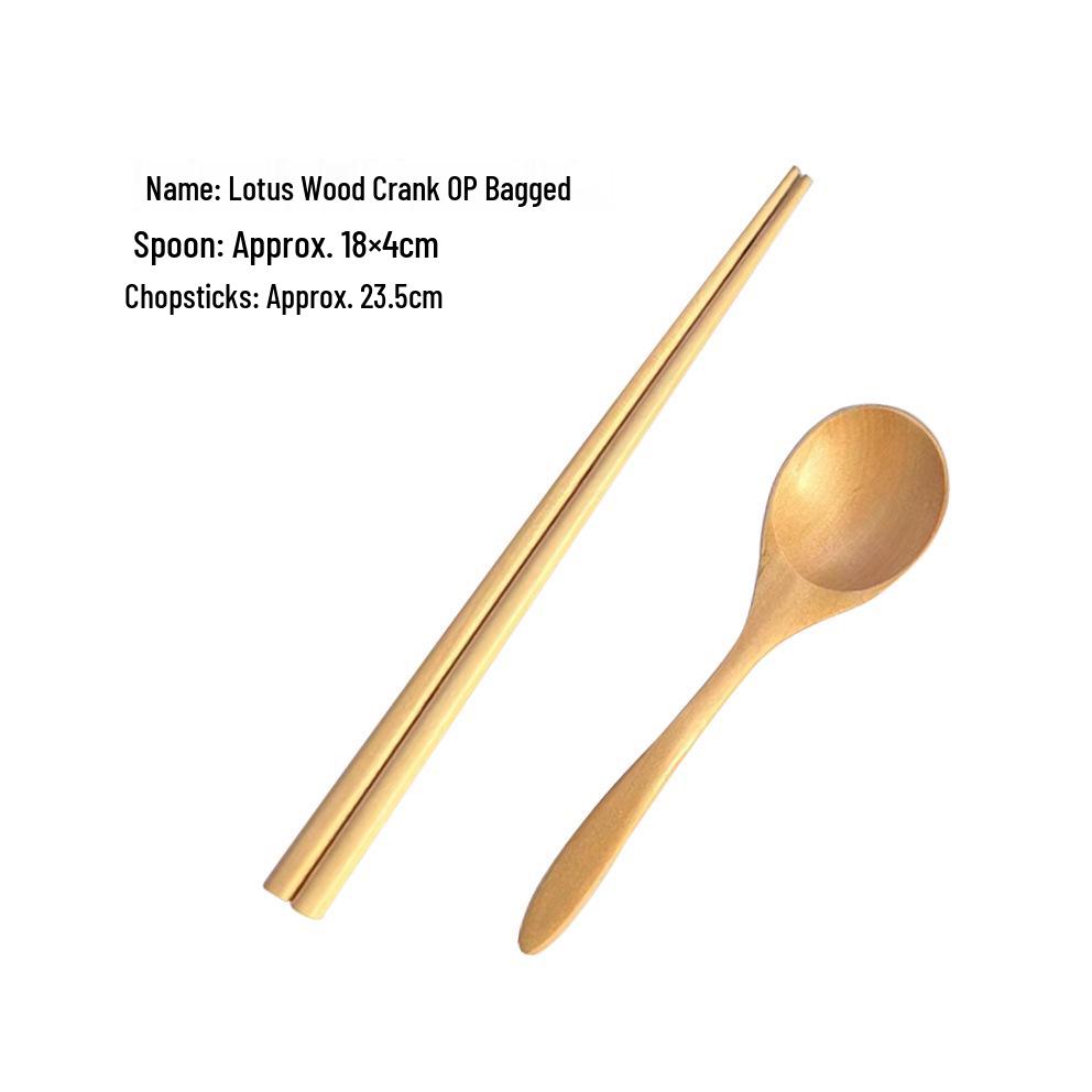 Portable Wooden Cutlery Set: Chopsticks, Fork, Spoon with Cloth Bag for Outdoor Travel