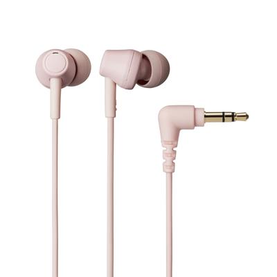 Audio-Technica ATH-CK350X PK Wired In-Ear Earphones, Made with Recycled Plastic, Antibacterial, Compact, Pink
