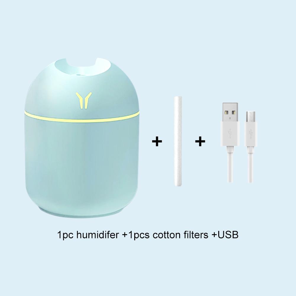 250 ml Mini-Luftbefeuchter USB Stumm Diffusor für ätherische Öle Tragbarer großer Sprühnebelhersteller fürs Auto mit LED-Nachtlampendiffusor