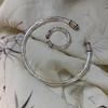 Ancient Gold-Painted Grass Pattern Bracelet Female Solid Opening Peace And Joy Ring Retro Ethnic Style Bracelet