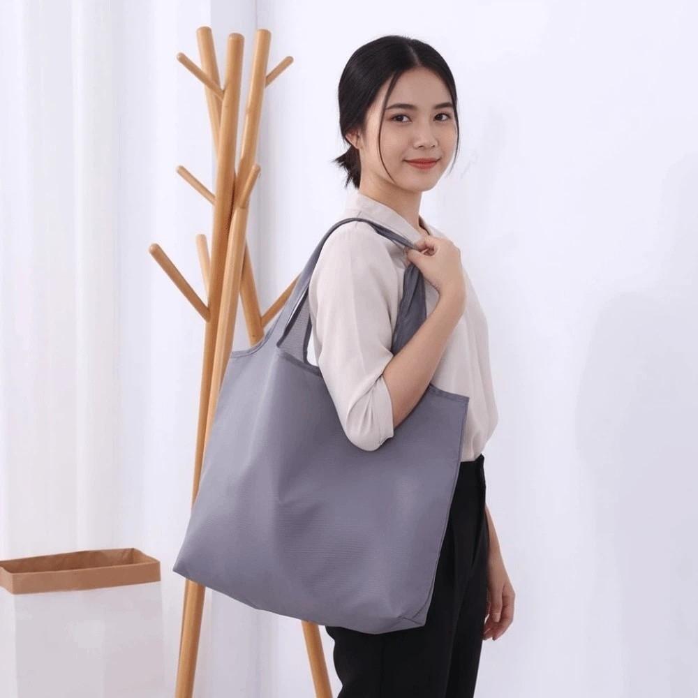 Multi-functional Folding Shopping Pouch Large Capacity Solid Color Shoulder Bag  Bag Hangings