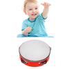 Kids Tambourine Drum Solid Wood Ergonomic Handle Pleasant Sound Tambourine Music Educational