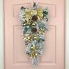Yousheng Christmas Staircase Wreath Garland Bow Front Door Hanging Garden Xmas Tree Pendant Party New Year Home Decoration