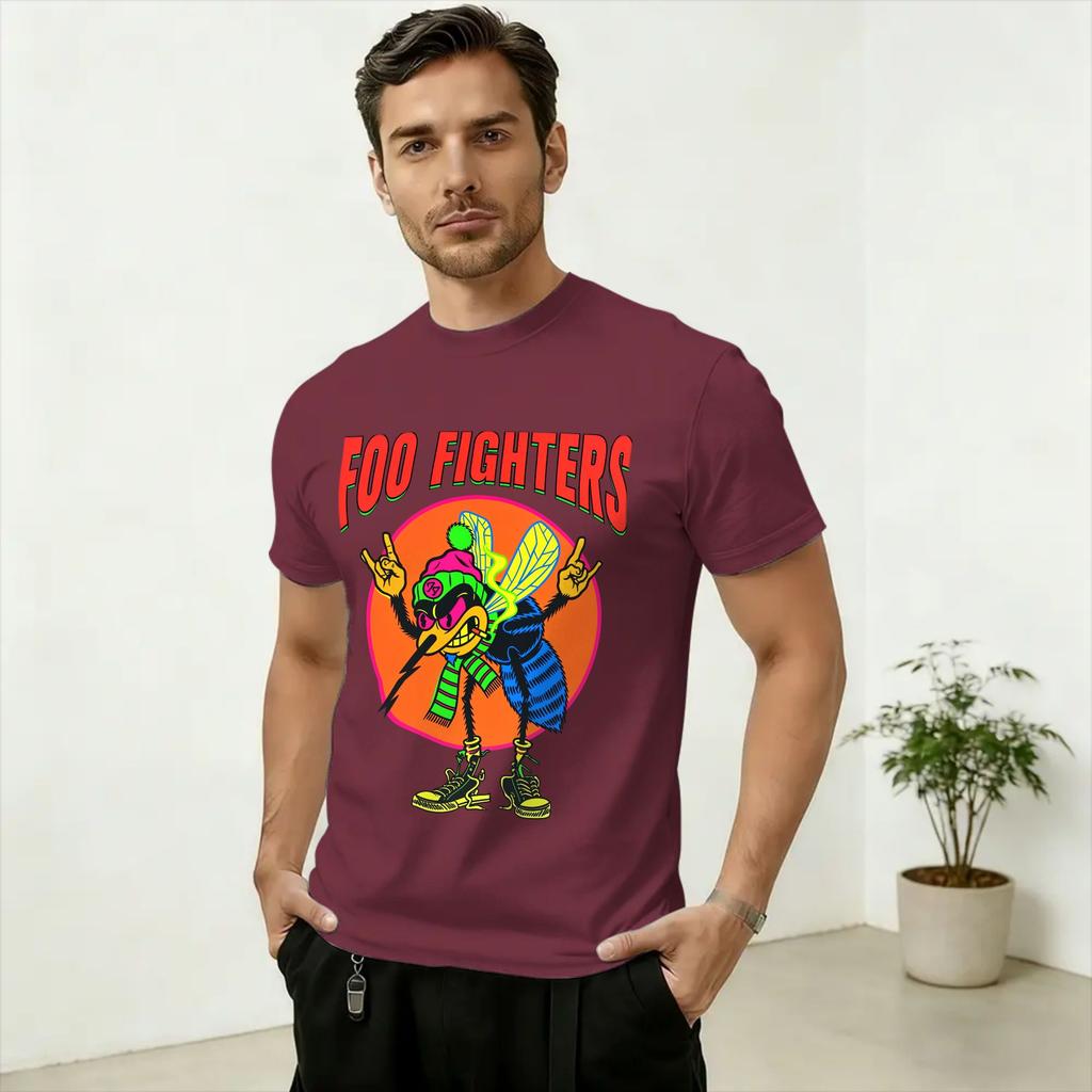 Unisexs TShirts Foos FFighters Novelty 100 Cotton Tee Shirt Short Sleeve T Shirt O Neck Clothing Plus Size