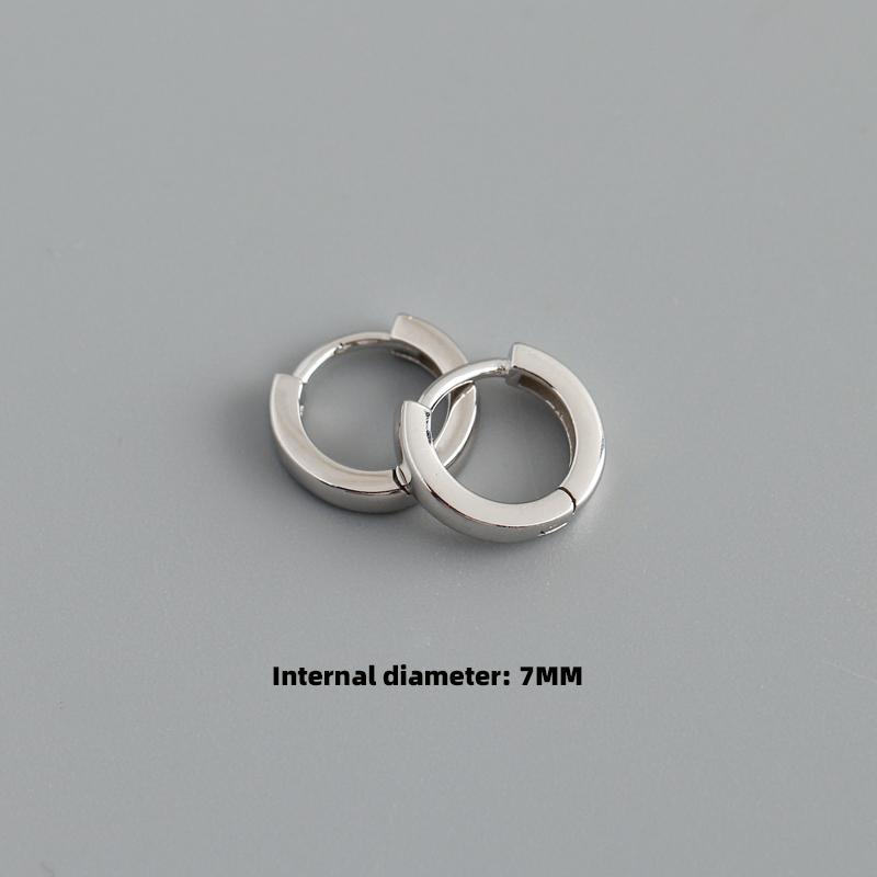 Gold Plated 925 Sterling Silver Hoop Earrings Women Trendy Ear Bone Perforated Design for Weddings