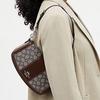 Coach Andrea 24 Classic Logo Buckle Closure Leather And Fabric Tote Shoulder Bag Medium Women Bags Oak Maple-Brown CT767-SVS8S