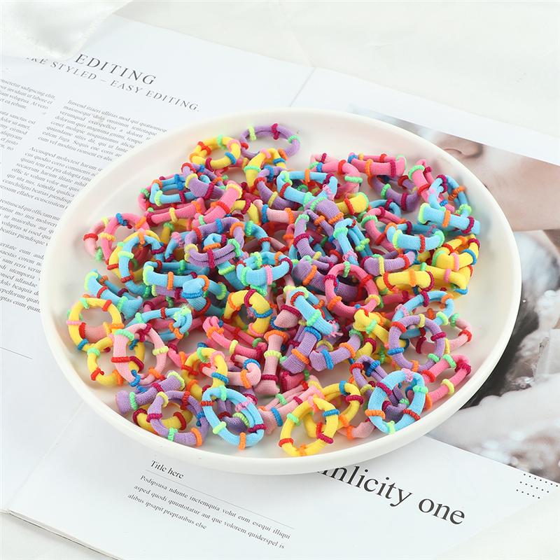 7 Styles 50/100Pcs/Set Girls Baby Hair Bands Colorful Small Headband For Kids Children Hair Accessories High Elastic Scrunchies