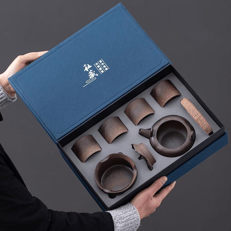 Chinese Retro Underglaze Ceramic Tea Set