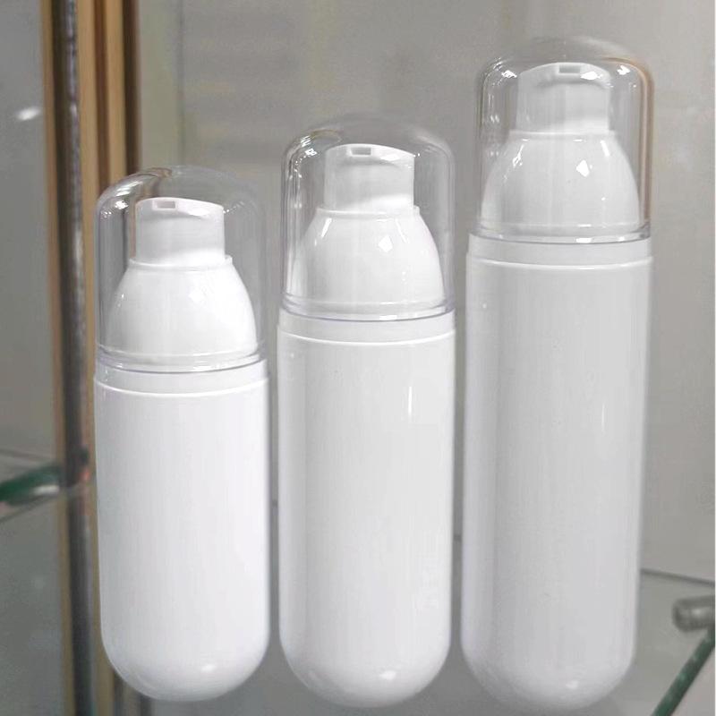 100/120/150ml White Lotion Bottle Fine Mist Spray Bottle Capsule Shaped Sub-bottle Round Thick Spray Lotion Refillable Bottles 100ml
