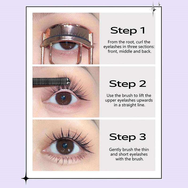 Metal Iron Lashes Mascara Waterproof Silk Fiber Mascara Black Long Curling Eyelash Extensions Non-Clumping Eyes Makeup Cosmetics