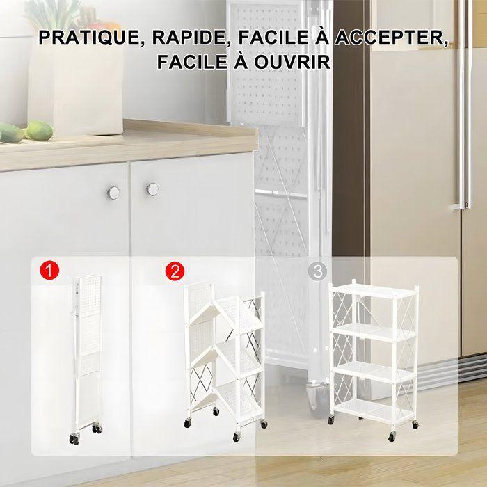 Bibliothèque - SEVENCOMFORT - 4 Niveaux - Métal - 163 cm - Blanc Moderne