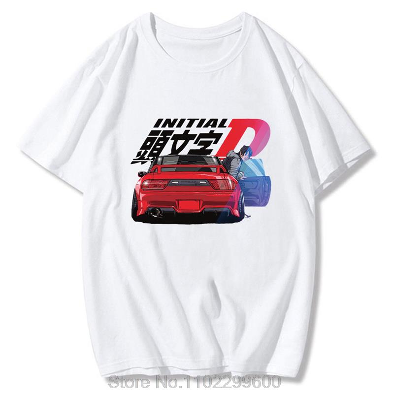 

JDM TShirt Men Tshirt CRX Del Sol Initial D Anime Print Tshirt Streetwear Cotton Hip Hop ONeck Summer Clothes Casual Tees S