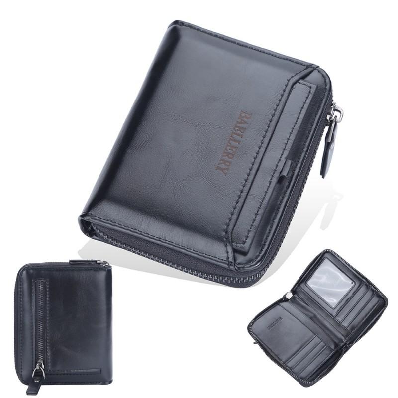 Wallet Men's Short Retro Multi Slot Zipper Youth Driver's License Bag