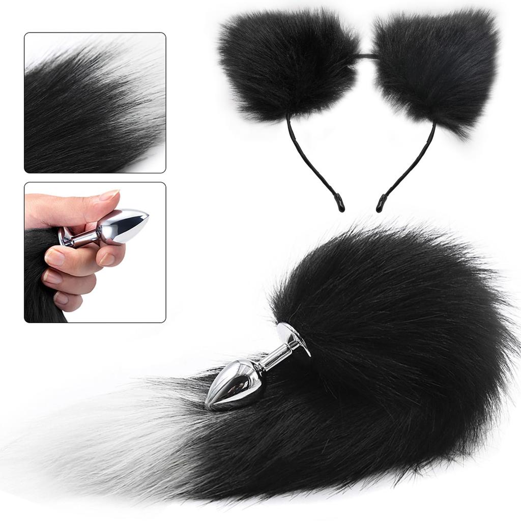 Anal adult vaginal anal anal anal stainless adult cat ear fox SM play plug, tail, goods, training, development, beginner, dildo, stopper, unisex,