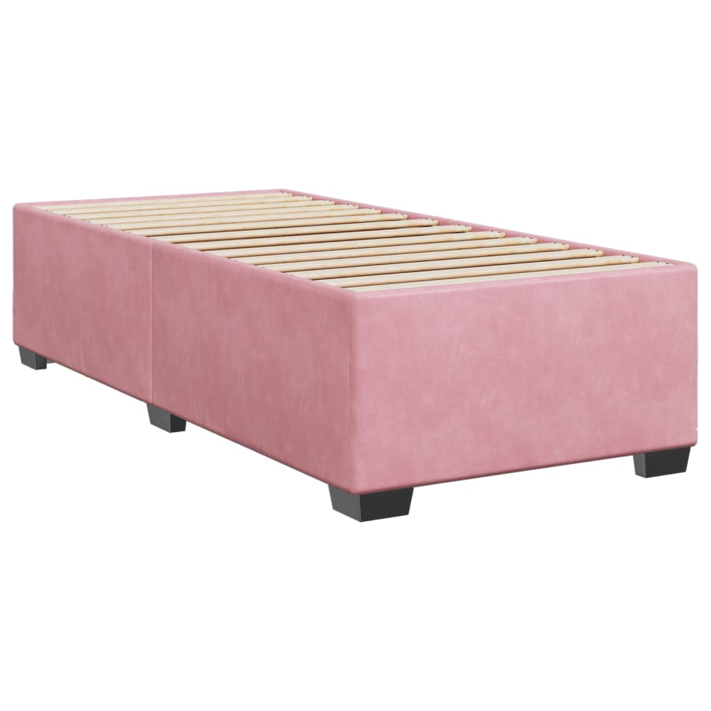 Box Spring Bed with Mattress Pink 100 x 200 cm Velvet