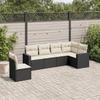 VidaXL Garden Lounge Set 6 Pcs with Cushions Black Braided Resin 3219016
