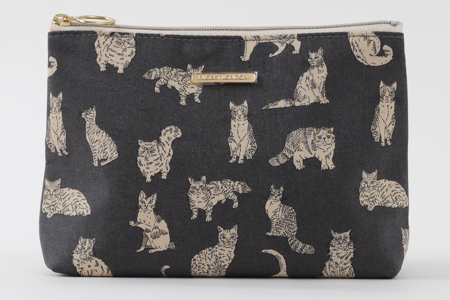DDintex FLORET LONDON BASIC Pouch L, Miao, Gray, 18 x 12 x 5.5 cm [Liberty Print]