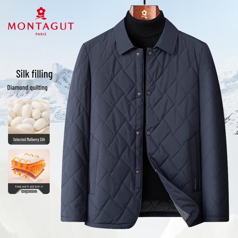 

MONTAGUT Men s Business Casual Lapel Padded Jacket M
