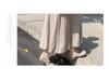 Women's Black High-Waist A-Line Woolen Skirt - Ribbed, Thickened, Autumn/Winter Casual Skirt