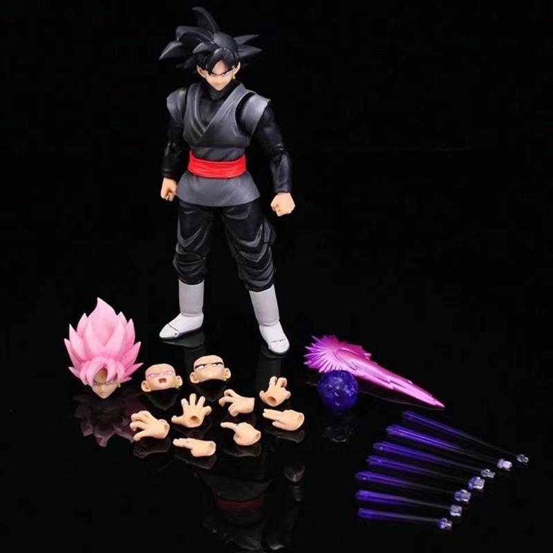 Dragon Ball Black Goku Zamasu 14Cm Anime Action Figure Super Saiyan Movie Version Dbz Model With Multiple Accessories Toys Gifts