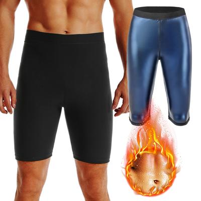 Men Workout Sauna Shorts Fitness Tights Hot Polymer Sweat Pants Gym Athletic Exercise Running Leggings Waist Trainer Body Shaper Capris