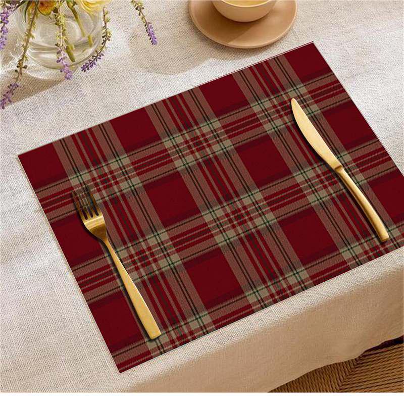 Jolly Christmas Linen Placemats - Stain-Proof, Heat-Resistant Holiday Table Decor