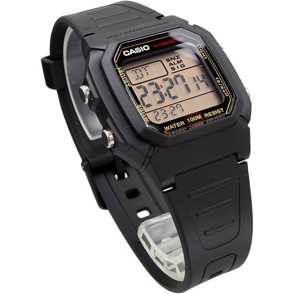 Casio Standard Digital Men's Watch W-800HG-9AV Black Gold LCD Water Resistant