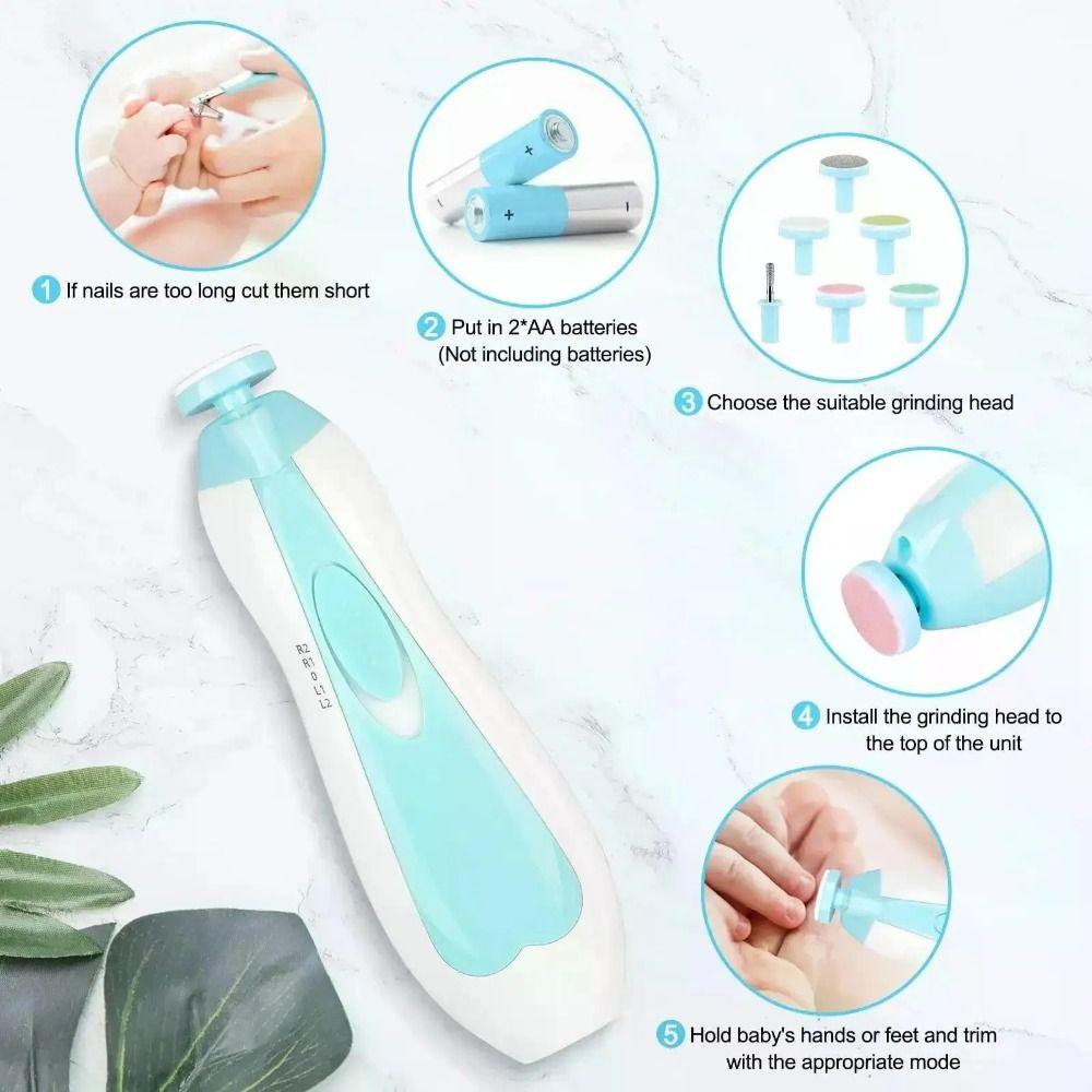 Multifunction Electric Baby Nail Trimmer Anti-scratch Toes Fingernail Cutter  Home