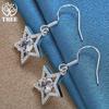 925 Sterling Silver AAA Zircon Star Drop Earring Jewelry