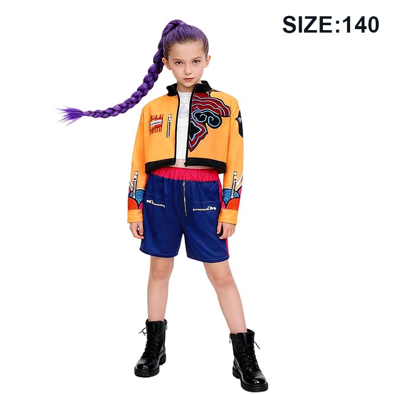 Neues K-Pop Hunter Cossplay Mädchenkostüm Pop-Sängerin Halloween-Kostüm Kinder Verkleiden Bühnenanzug