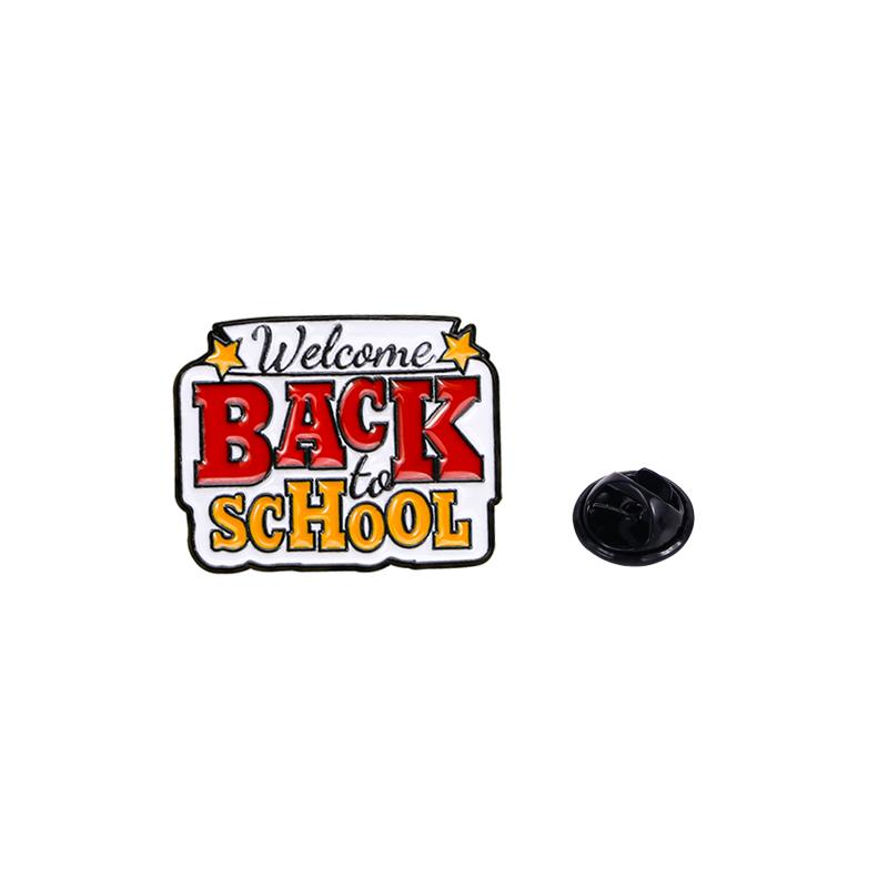 Colorful Back To School Collection Enamel Brooches Doctor's Hat Pens Happy First Day Pins Gift For Teacher Students