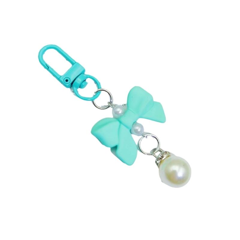 Plastic Acrylic Shimmering Bowknot Pearls Phone Charm Short Pendant Cellphone Detailing Jewelry Lanyard Strap Decoration